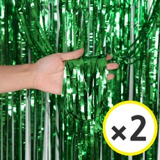 생일파티 용품 파티커튼 42컬러 홀로그램/새틴 무광/파스텔/샤이니 포토존 소품 은박 수술 가랜드 커튼 [에브리띵스마일], 샤이니 그린, 2개