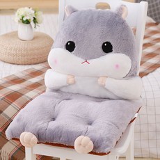 햄찌 등받이 쿠션 햄스터 인형 의자방석, 그레이