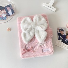 365Lifestyle 털복실이 포카 A5 6공 바인더 포카 홀더 스탠드형 미니 액자 털복실이 볼펜 속지 20장 증정, 핑크