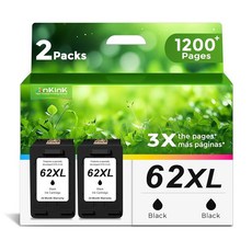 호환 가능한 62 잉크 카트리지 HP 잉크 62 62XL HP62 검정 카트리지 5540 5542 5545 5640 5642 5660 5664 5665 7640 7645 800, 호환 가능한 62 잉크 카트리지 HP 잉크 62 62X