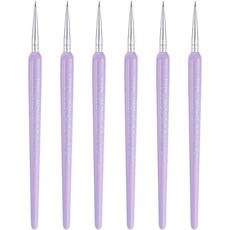 하핑턴 6개 디테일 페인트 브러시 5mm 뾰족한 팁 나일론 헤어 미니어처 페인팅 수채화 오일 아크릴 페인팅00000# 퍼플, Purple, 00000# 5mm