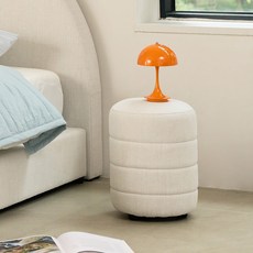 눕 노마 원형 침대 패브릭 스툴 침실 의자 2colors, 크림화이트, 1개