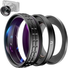254818 ULANZI Creative ZV-1 와이드 앵글/매크로 추가 렌즈 직경 52mm 소니 카메라 전용 강력한 접착 백 어댑터 링 마운트가 있는 2 in 1 부착, 254818 ULANZI Creative ZV-1 와이