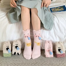 마이다움 여성 수면양말 귀여운 캐릭터 보온 수족냉증 여성용 5종 세트
