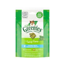 美國Greenies 健綠貓咪潔牙餅60g(2.1oz) 『多件優惠 』貓咪零食 貓零食 貓餅乾 潔牙餅, 1個, 【小包】舒壓貓薄荷 60g(2.1oz)