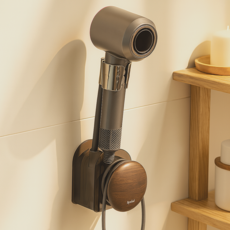 지니바잉 양손자유 무타공 각도 조절 드라이기 거치대, 블랙, 1개