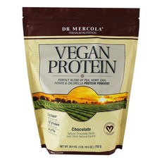 DR. MERCOLA 無糖植物性蛋白粉, 巧克力, 750克, 1個