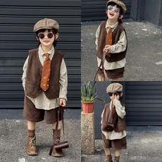 【桃園出貨】兒童港風演出服複古風懷舊港風男孩拍照攝影服裝運動會走秀錶演服1206