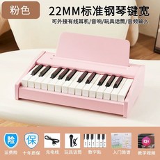 미니 피아노 2옥타브 피아노 25건 연습용, 1개, C. 충전 플러그인25키 핑크