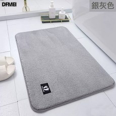 DFMEI 浴室地墊衛生間門口吸水防滑腳墊廁所門口防摔墊子家用臥室地毯, 1個, 淺灰色【加厚防滑布底】