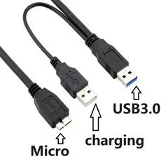 1M 0.5M HDD USB 3.0 유형 A-마이크로 Y 케이블 외부 모바일 하드 드라이브 디스크 데이터 충전, 01 검정색, 02 0.5미터
