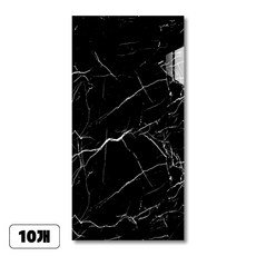 에이제이큐 [정품] 붙이는 벽지 폼블럭 접착식 대리석 타일시트지, 스페이스 블랙, 10개