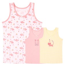 mrkids 貓咪角色純棉女童背心 3件入 SB002