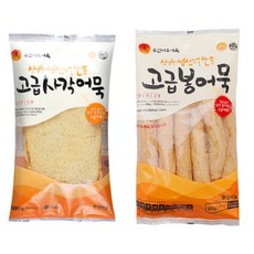 부산어묵 미도어묵 고급사각+고급봉 특상 특보 2종류 2팩 1000g, 2개, 500g