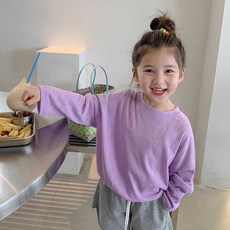 大丫 小丫 兒童防曬長袖衫 薄款透氣春夏休閒洋氣糖果色沙灘T恤 (90-160cm)