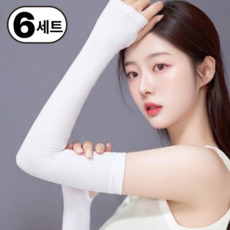 일상up 남여공용 자외선차단 쿨토시 아이스 팔토시, 6세트, 화이트 6세트, 화이트
