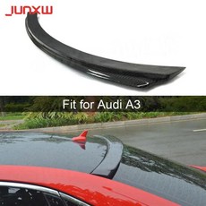 아우디 A3 S라인 S3 세단 4도어 14-16년 카본 파이버 리어 립 스포일러 디퓨저 호환, FRP 미도색