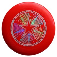教練先生 Discraft Ultrastar 競技飛盤 爭奪賽飛盤 175克 美國製造, 亮紅 (雷射星星樣式隨機 介意勿下單), 1個