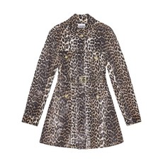 가니 레오파드 프린트 데님 드레스