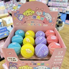 元氣小圓仔 卡通6cm彈力橡膠解壓拍拍球 兒童鍛鍊玩具, 1個, 6001彈力球,一大盒24個