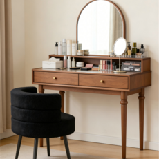 쿠리브 실내 등받이 소파 의자 푹신한 화장대 의자, 1개, 블랙