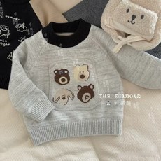 兒童秋冬卡通套頭毛衣 中小童韓版針織衫