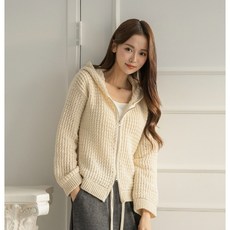 코바늘 르네 후드 투웨이 지퍼 가디건 패키지, 블랙 M~L, 1개