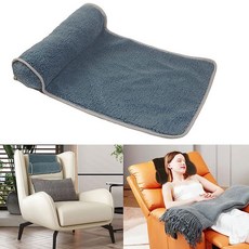 리클라이너용 목 베개 (55.9 x 35.6cm(22 x 14인치)) 조절 가능한 울 넥 롤 미끄럼 방지 머리 받침대 소파 쿠션 여행 베개 목과 머리 지지용(블루), 블루