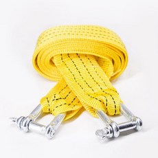 超強承重 5米尼龍繩拖車繩 3米U型汽車牽引繩 8噸拖車索 - 附反光條及發票, 3米 U型黃色