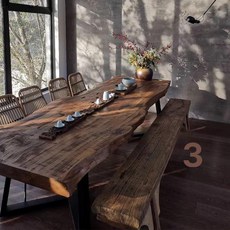 긴테이블 업소용 베란다 A형 스틸 2.4m 엘름 의자2, 120x60x75 5cm