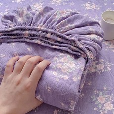 雙層紗牀笠三件套 純棉手感四季可用 學生宿舍全包床罩單件, 雙層紗-豆蔻,90x200cm單牀笠