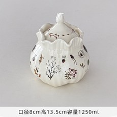 複古森係儲物罐帶蓋陶瓷罐子-高顔值廚房臺麵客廳軟裝罐【臺灣出貨】, 南瓜罐, 1個