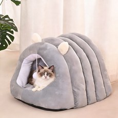 貓窩四季通用高顏值狗窩寵物狗窩小型犬貓咪冬季狗狗窩牀保暖, 高級絨毛窩【支撐好+大空間】星空灰, 1個