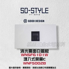Panasonic SO-STYLE 埋入式開關蓋板, 1個, 霧白,白色