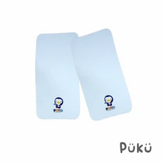 PÜKÜ 紗布澡巾2入組，柔軟親膚，寶寶適用，多用途清潔巾, 藍色, 2個