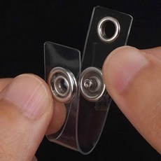DIY목걸이재료 투명명찰고리 고리집게 행사명찰고리 명찰고리, 1개, 기본