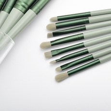 아이메이크업 브러시세트 벨벳파우치 수납포함 휴대용 선물세트, 그린