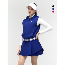 듀빅 여성 우븐 세미 오버핏 후드 베스트 DF2WTV146