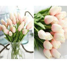 튤립 조화 연핑크 튤립조화