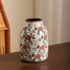 [리브나인] 프랑스풍 앤틱 레트로 도자기 세라믹 플라워 바스 화병 꽃병 4종 (택1), 로즈