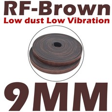 폭 2M 동기 3/6/9/10/15MM 프린터 3D 저진동 RF 2GT 벨트 밍 개방형 POWGE VORON 고무 저먼지, 9mm RF Brown, eters