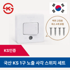 국산 1구 스위치 세트 노출형 텀블러 똑딱이 사각스위치, 1개