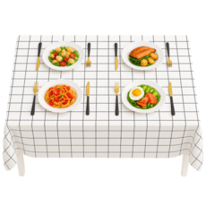 펄픽스 감성적인 인테리어 방수 식탁보 4인용, 4인(137X180cm), 화이트체크, 1개