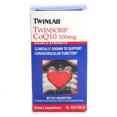 TWINLAB 輔酶Q10軟膠囊, 45顆, 1盒