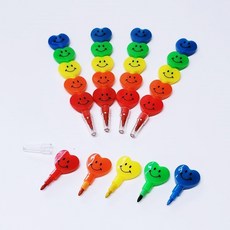 색연필 20EA세트 60EA세트 층층이색연필 구디백 줄줄이 답례품 단체선물 알록달록 꼬치 줄줄이색연필 블럭색연필 무지개색연필, 5색, 40개, 하트