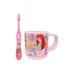 SKATER 兒童牙刷杯組 3-5歲軟毛牙刷 卡通漱口杯, 1個, 粉色