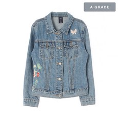 GAP KIDS 갭키즈 나비 꽃 자수 데님 청자켓 어린이-130사이즈