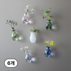 귀여운 미니 꽃병 마그네틱 냉장고 자석 6p 세트, 핑크+퍼플+화이트+딥그린+그린+블루