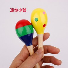 DFMEI 兒童早教玩具蒙氏0-3歲教具繞珠串珠積木套柱奧爾夫益智手敲琴, 1個, 小號沙錘(隨機一個):如圖