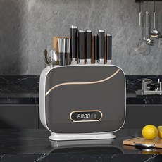 자외선 살균 도마 칼 거치대 주방 도구 소독기 젓가락 수납 건조 위생 관리, 그레이 UV